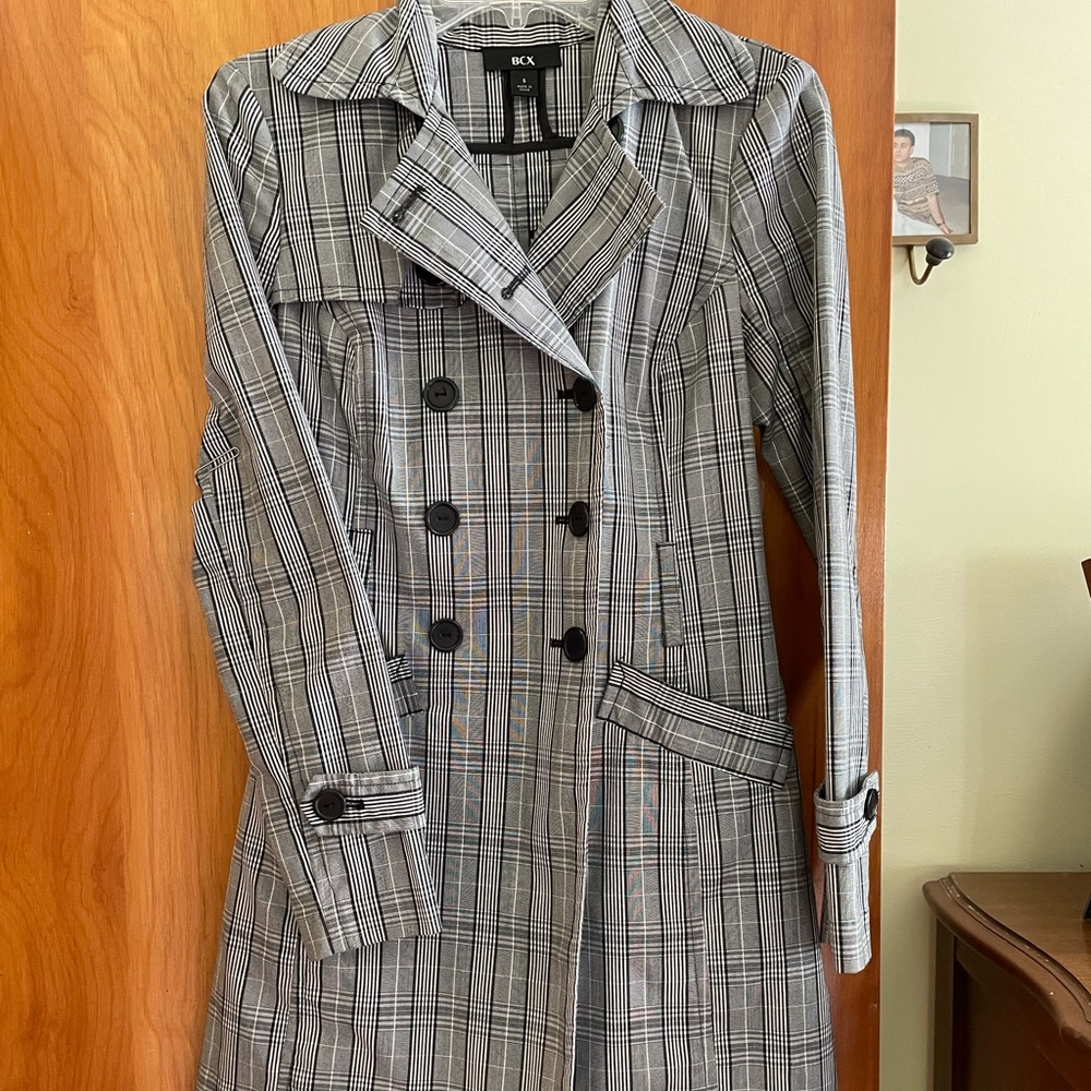 BCX Women’s Plaid Trench Coat